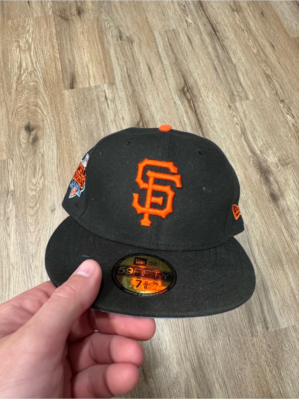 SF Giants Cap Orange & Black 2010 World Series MLB New Era Field Cap HatSz 7 5/8